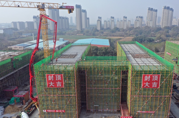 南昌縣人才公共實(shí)訓(xùn)基地項目教學(xué)樓主體結(jié)構(gòu)封頂6911.jpg